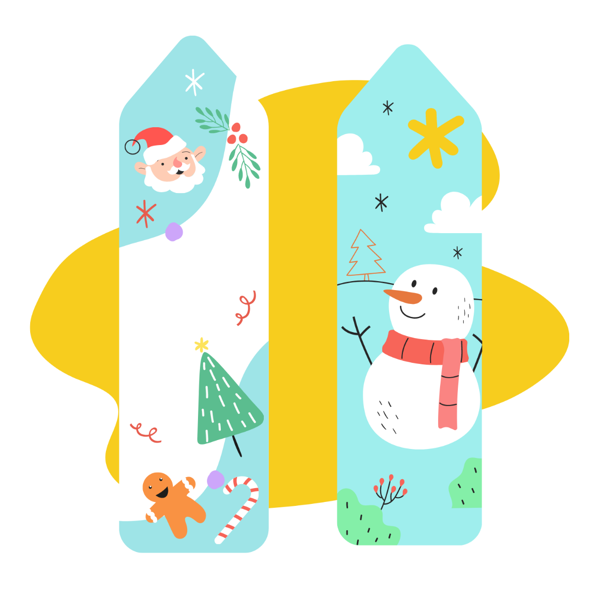 Christmas Bookmark Illustration