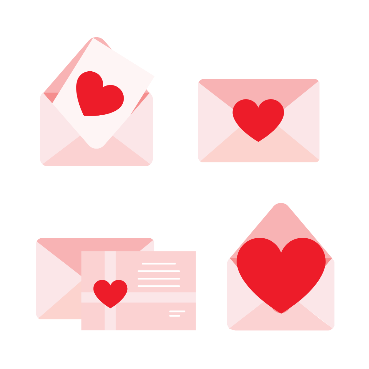 Love Envelope Vector Template