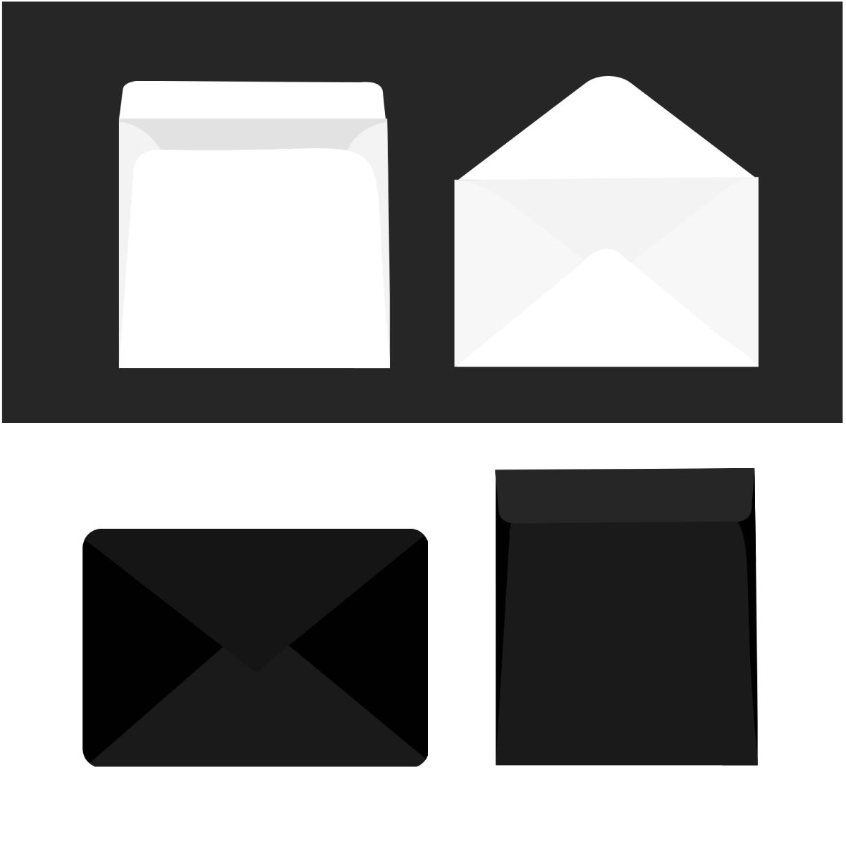 Free Black And White Envelope Vector Template