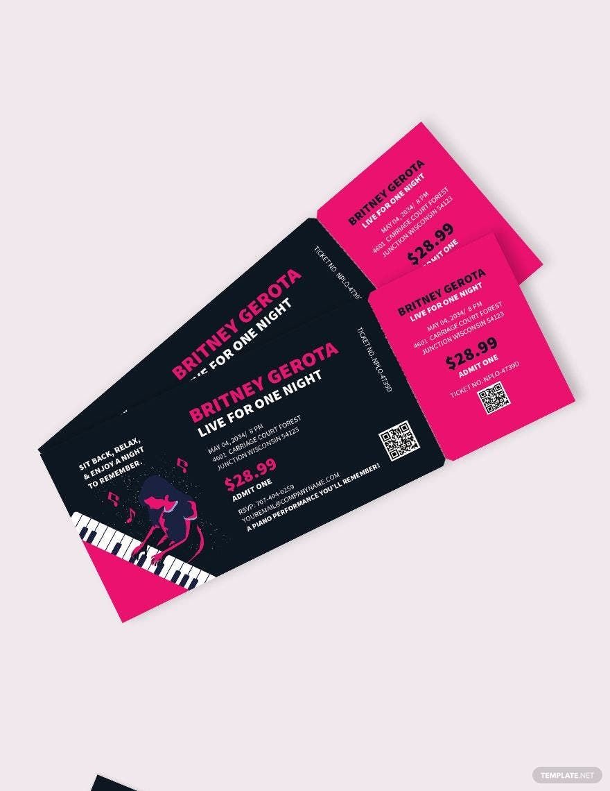 Free Piano Concert Ticket Template