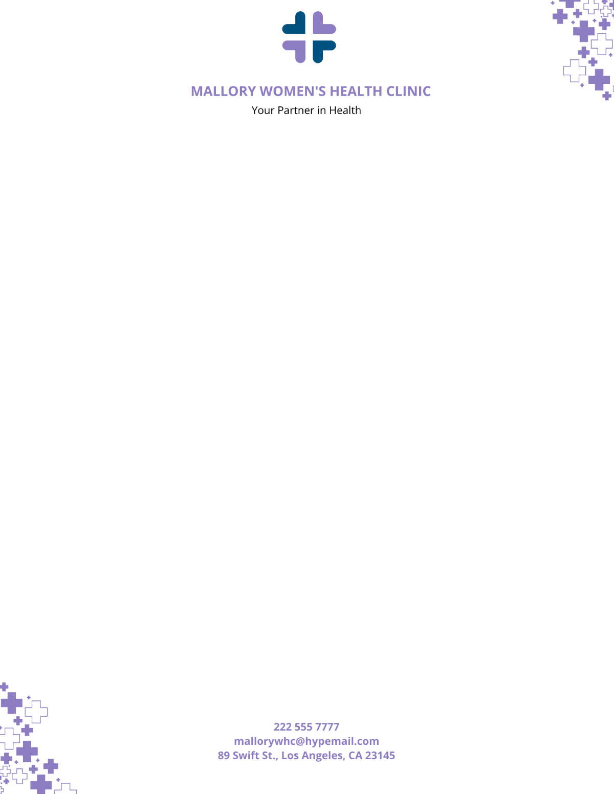 Women's Health Clinic Letterhead Template - Edit Online & Download