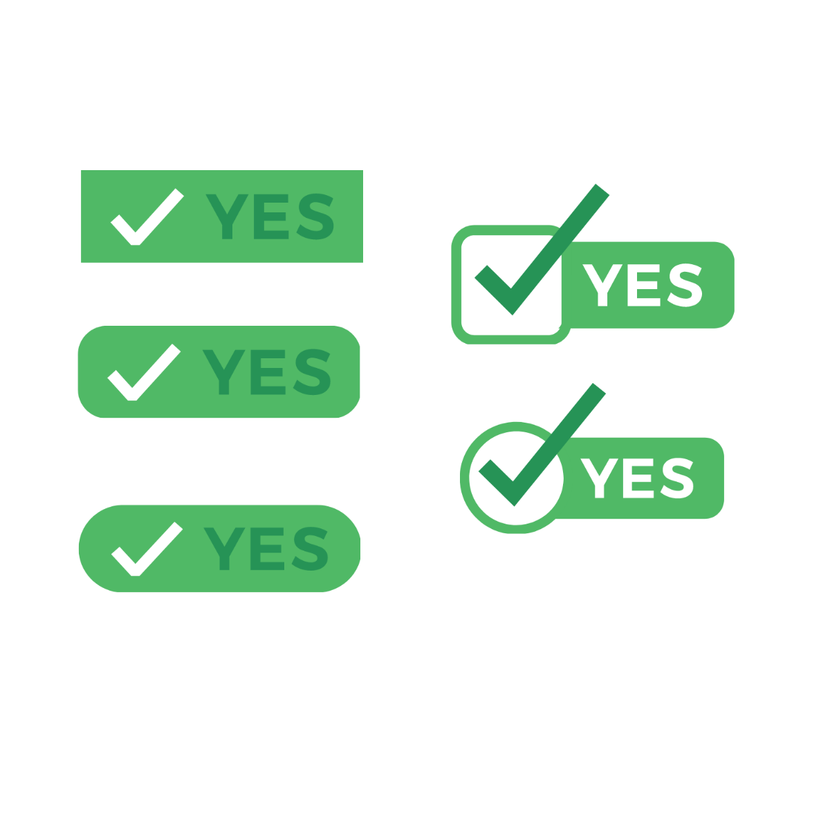 Yes Tick Mark Vector Template