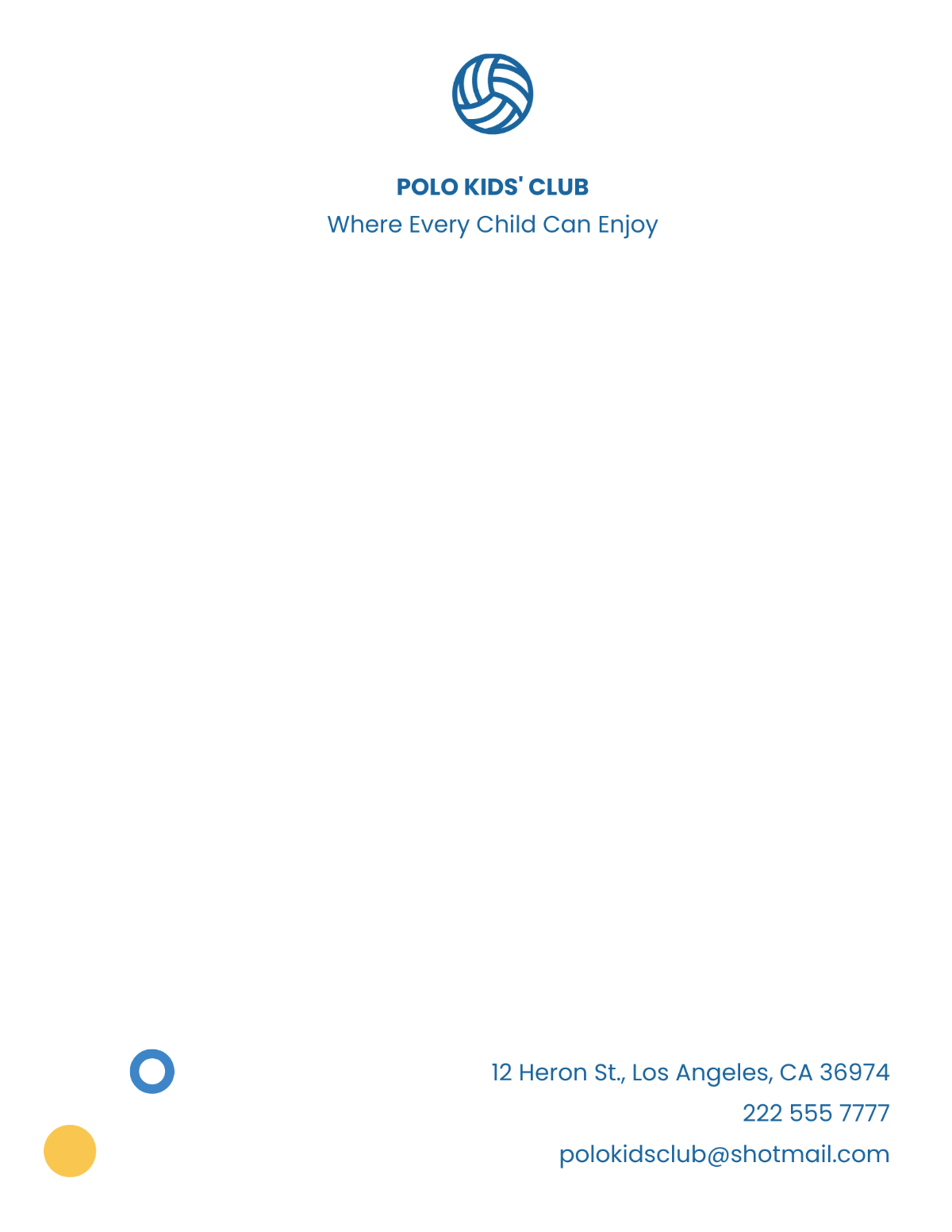 Kids Club Letterhead Template - Edit Online & Download