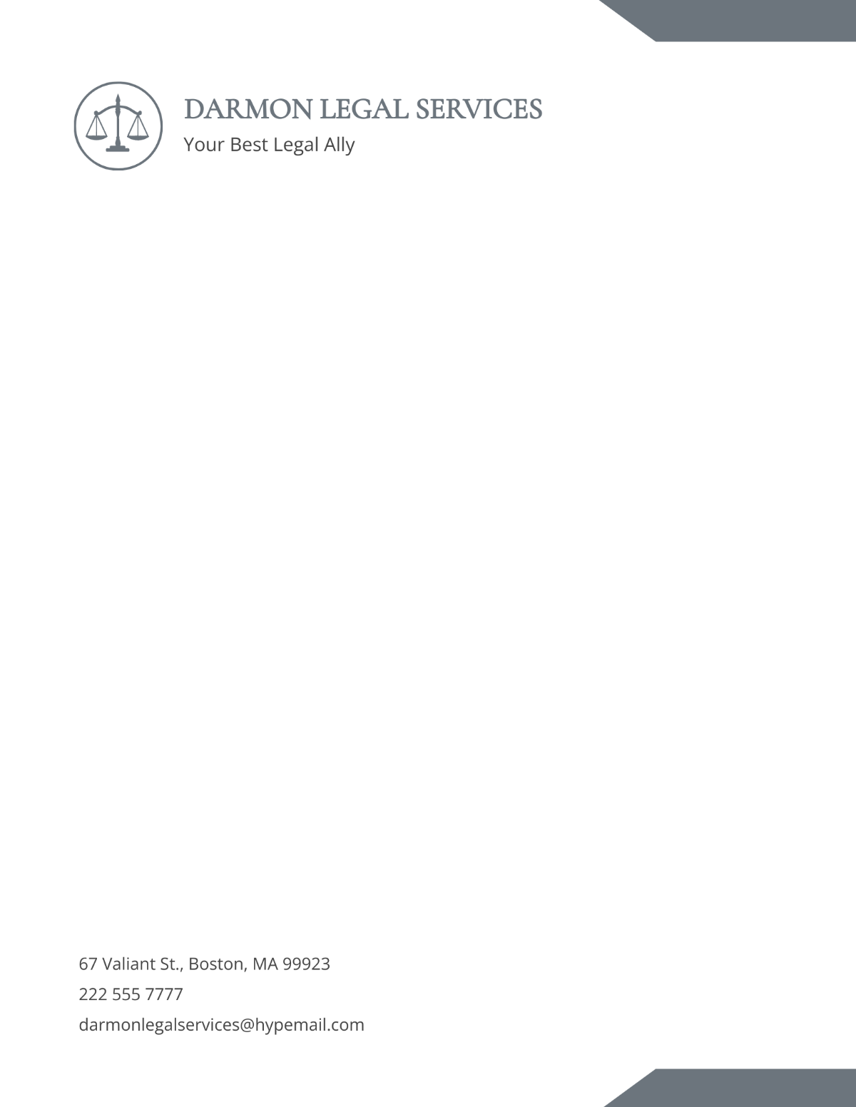 Free Justice Legal Services Letterhead Template