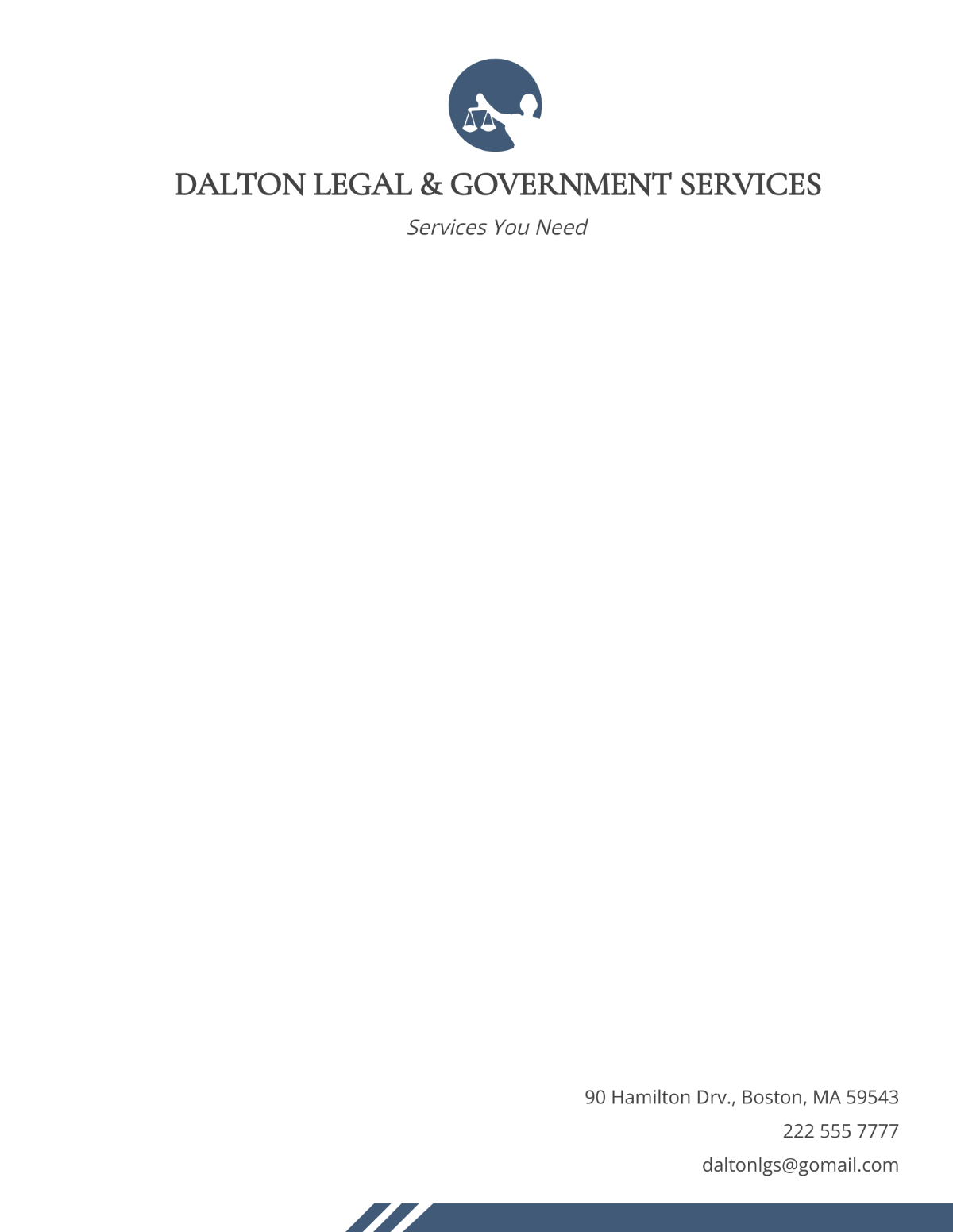 Free Legal and Government Services Letterhead Template