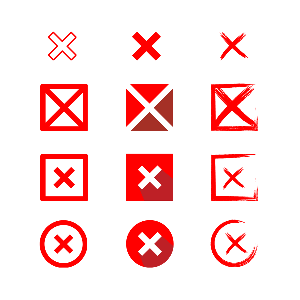 Red Cross Check Mark Vector Template