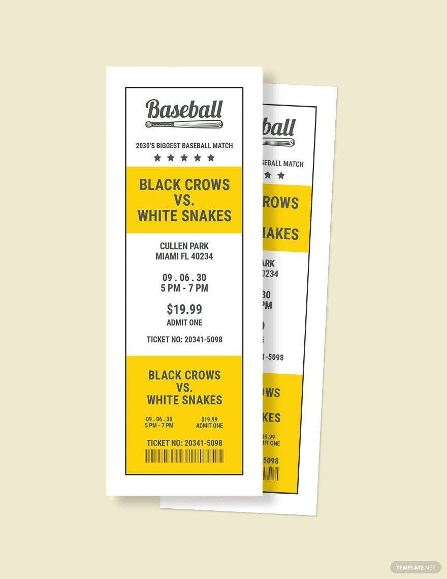 Printable Baseball Ticket Template