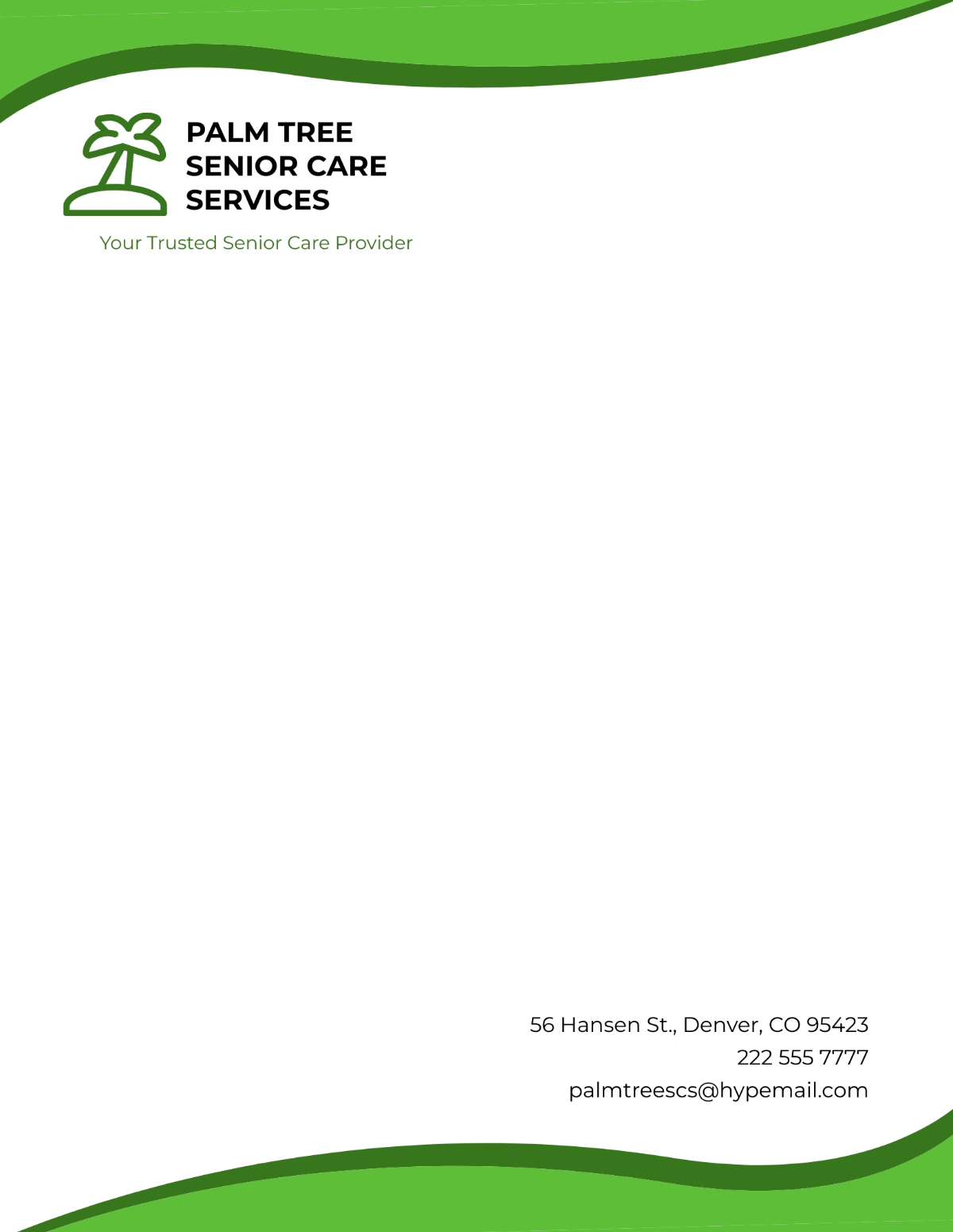 Senior Care Services Letterhead Template