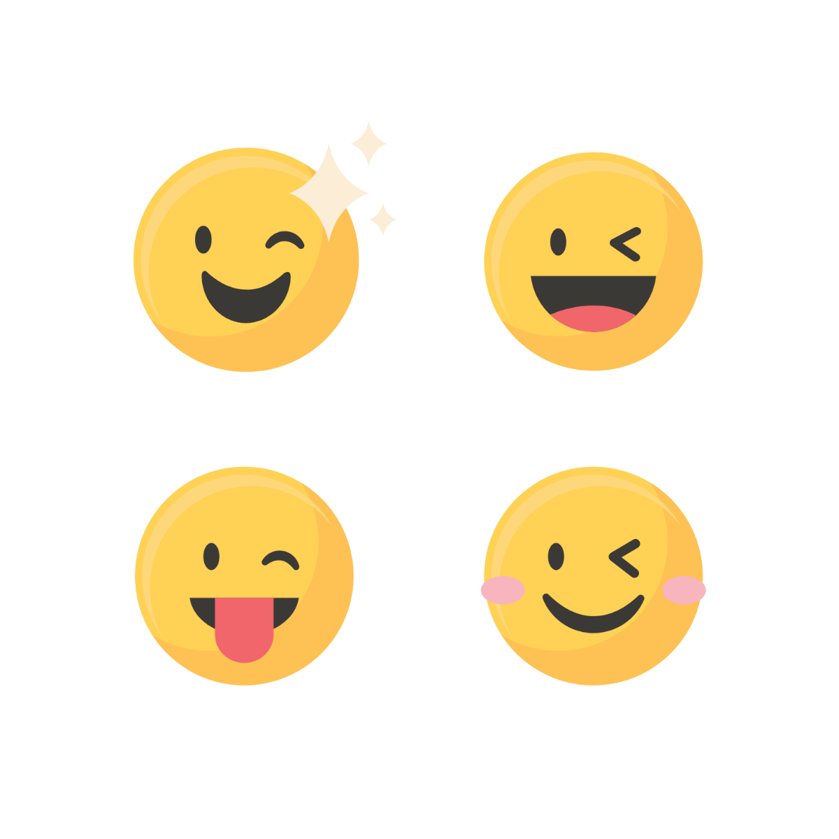 Free Wink Emoji Vector Template