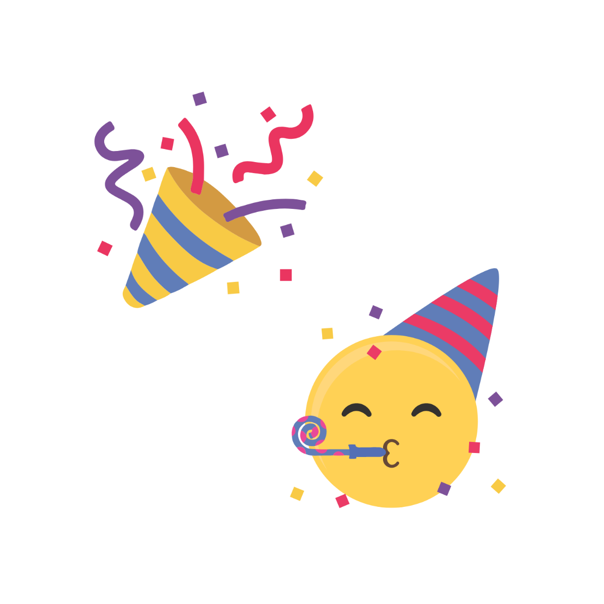 Party Emoji Vector Template