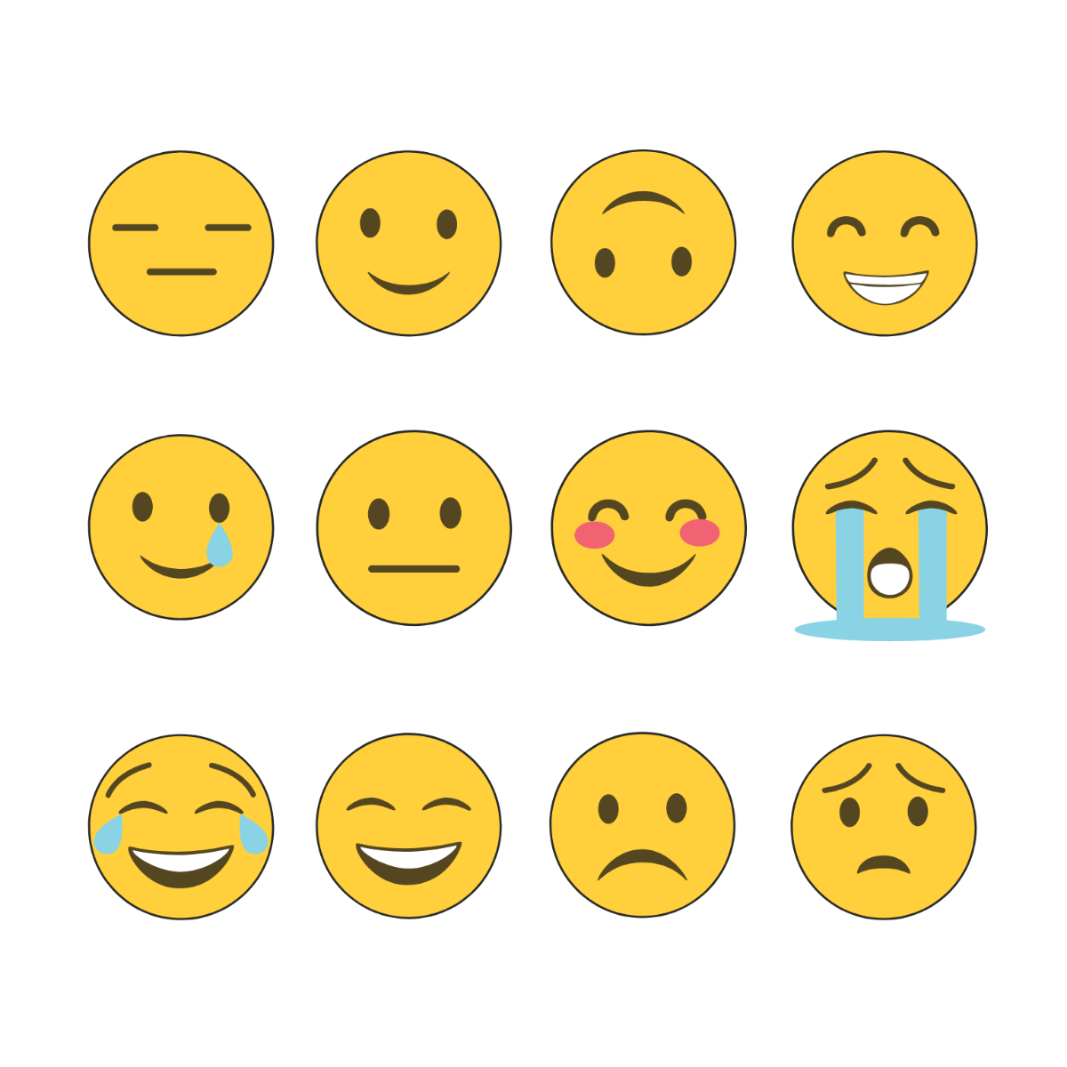 Faces Emoji Vector Template