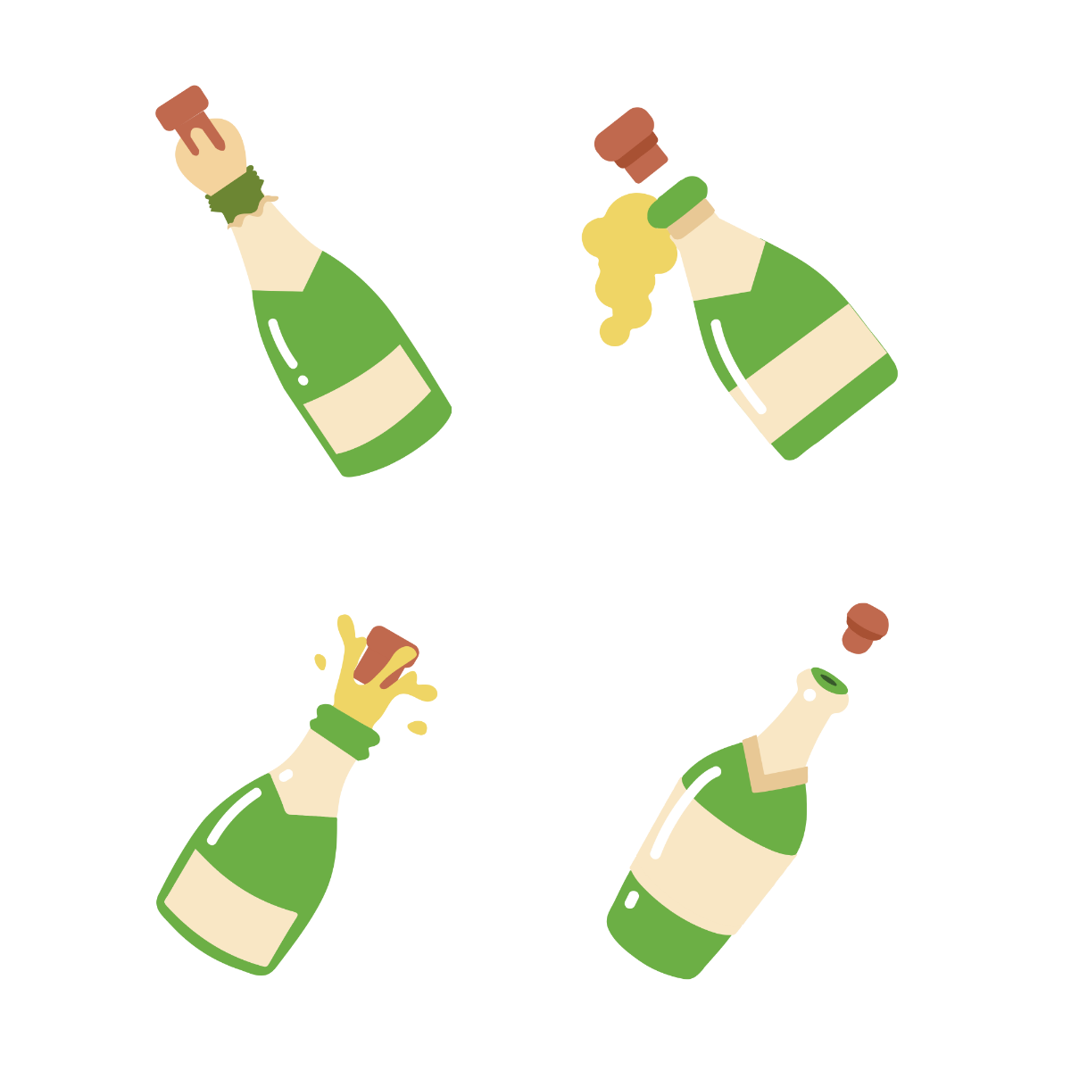 Champagne Emoji Vector Template