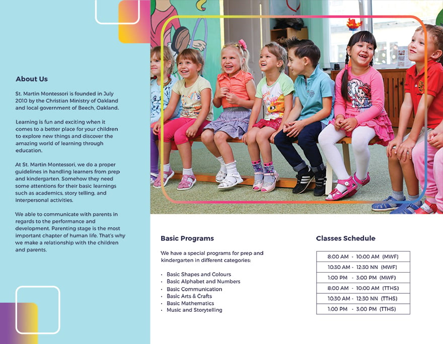 Kindergarten Brochure Template