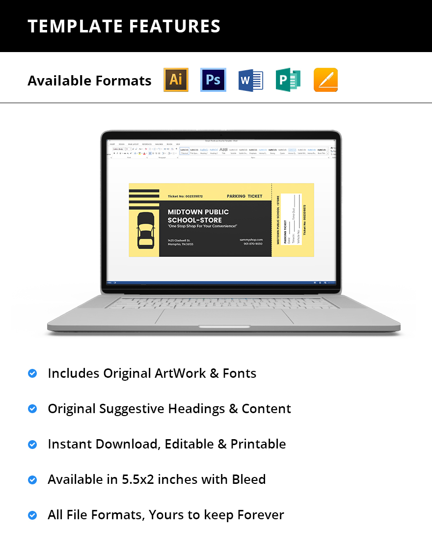 Free Printable Parking Ticket Template Download In Word Illustrator 