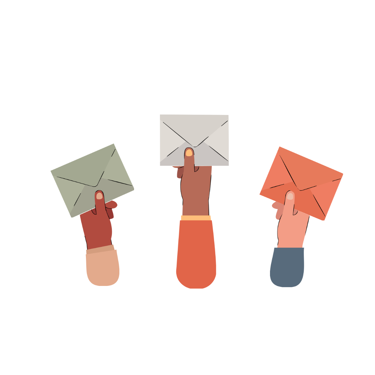 Hand With Envelope Vector Template