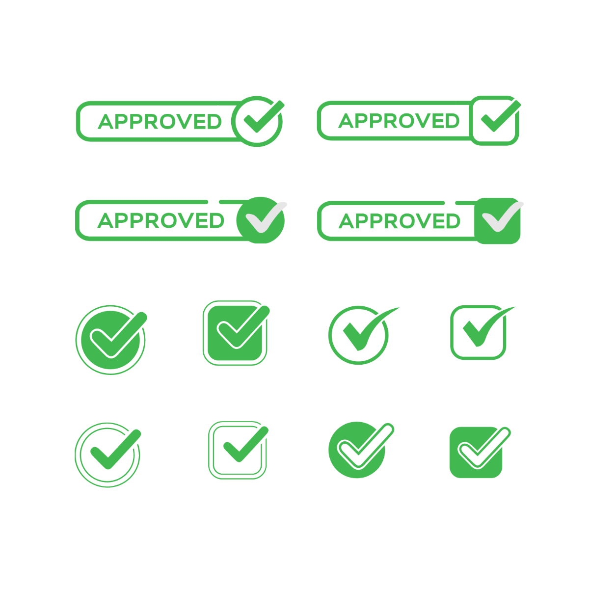 Tick Mark Approved Vector Template