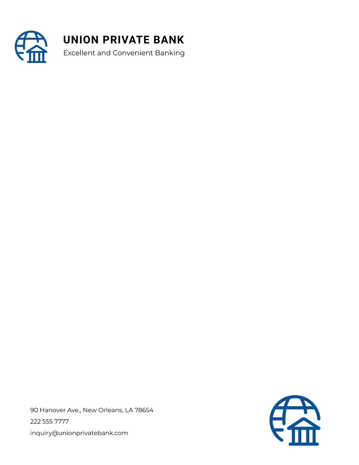 Private Bank Letterhead