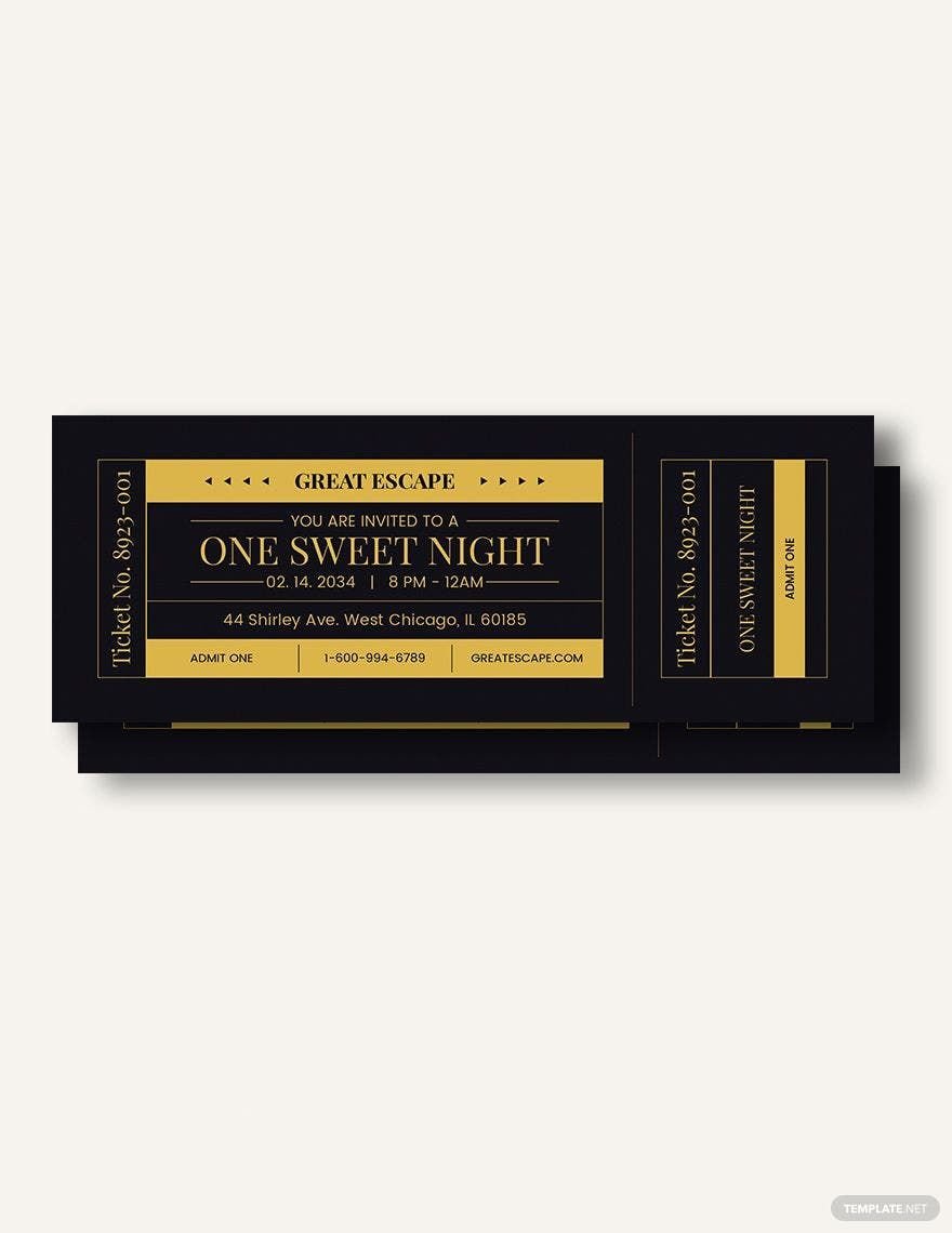 Prom Admission Ticket Template