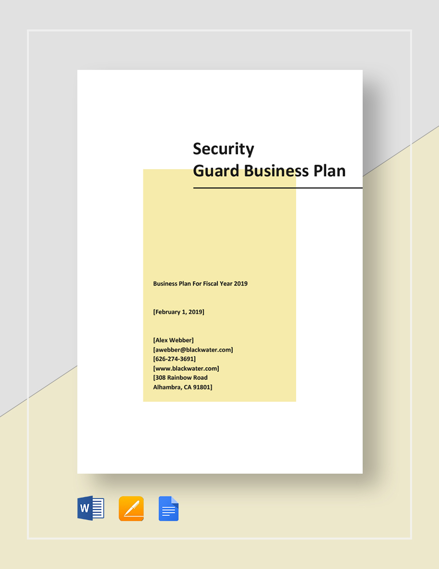 business plan examples security company