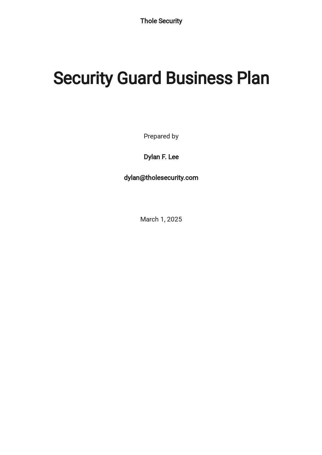 security training business plan pdf