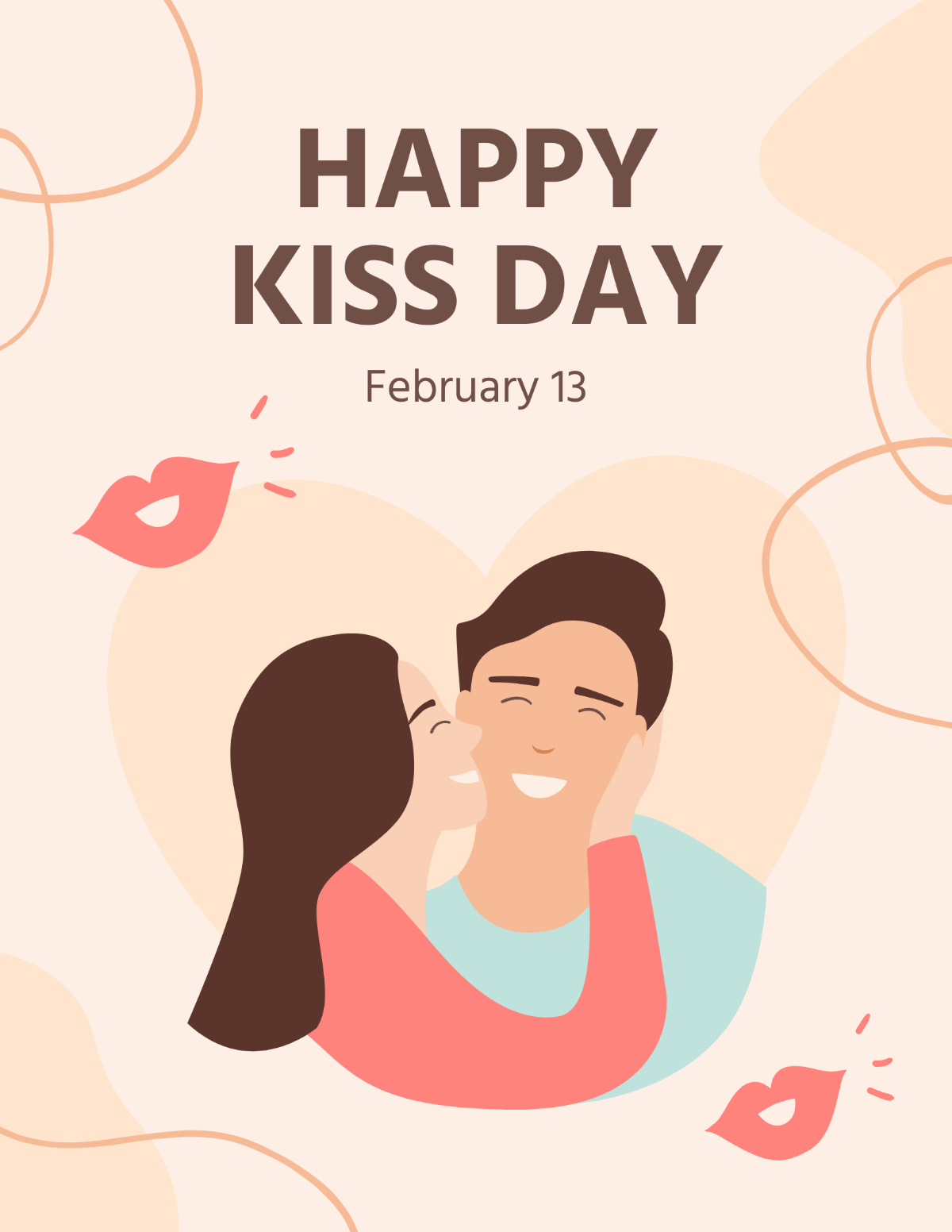 Free Happy Kiss Day Flyer Template