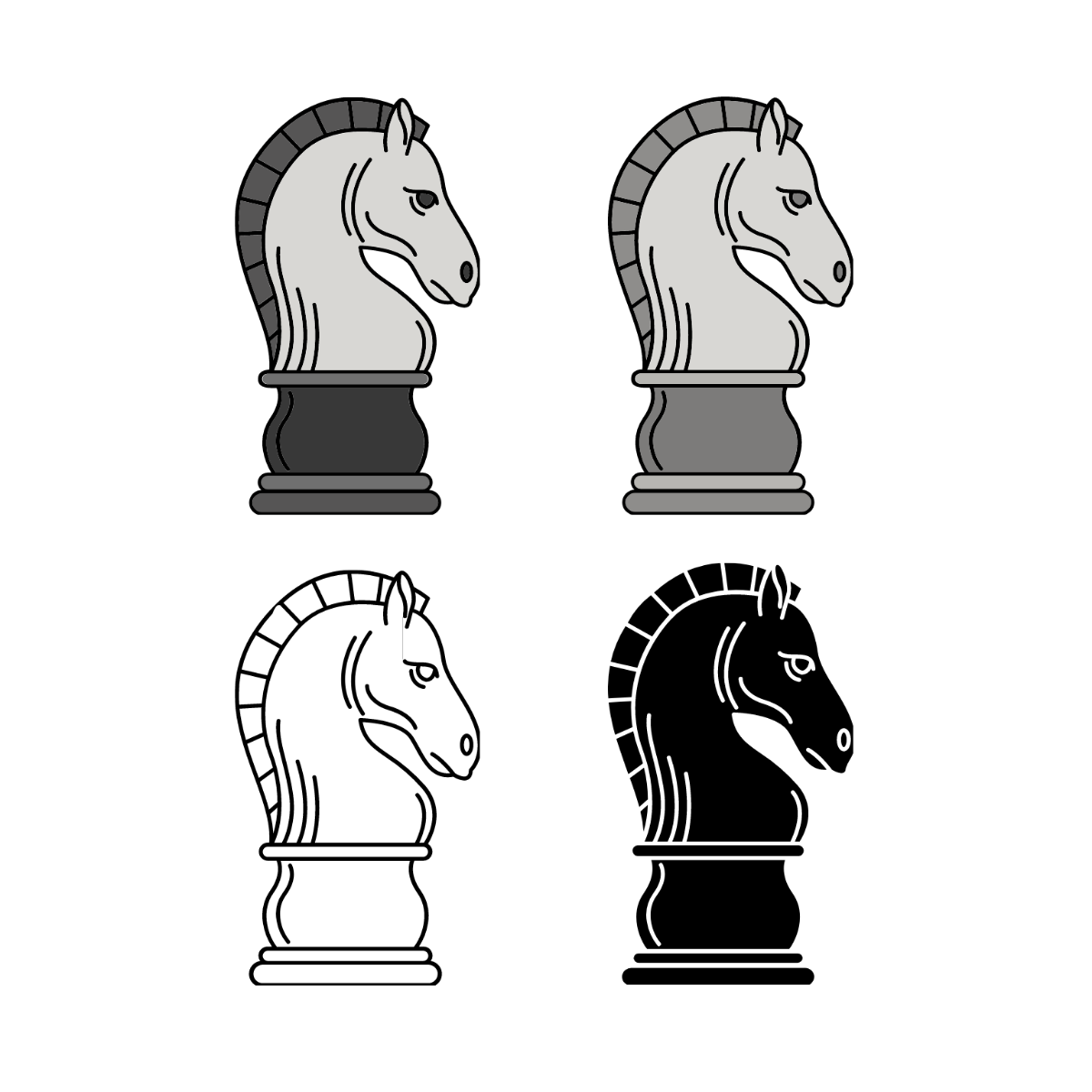 Chess Horse Vector Template