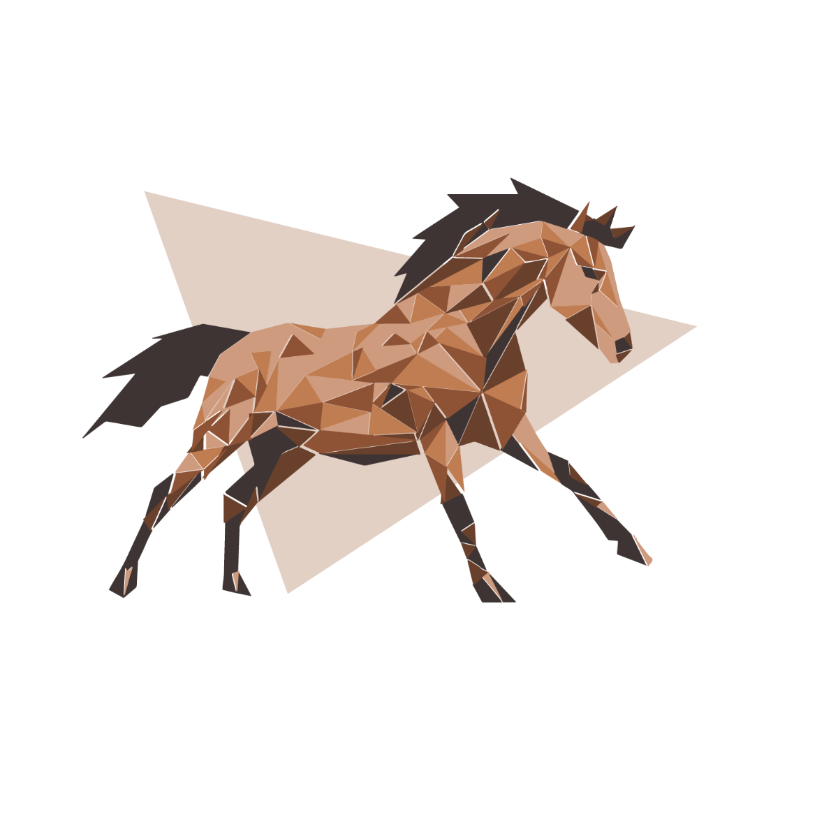 Geometric Horse Vector Template