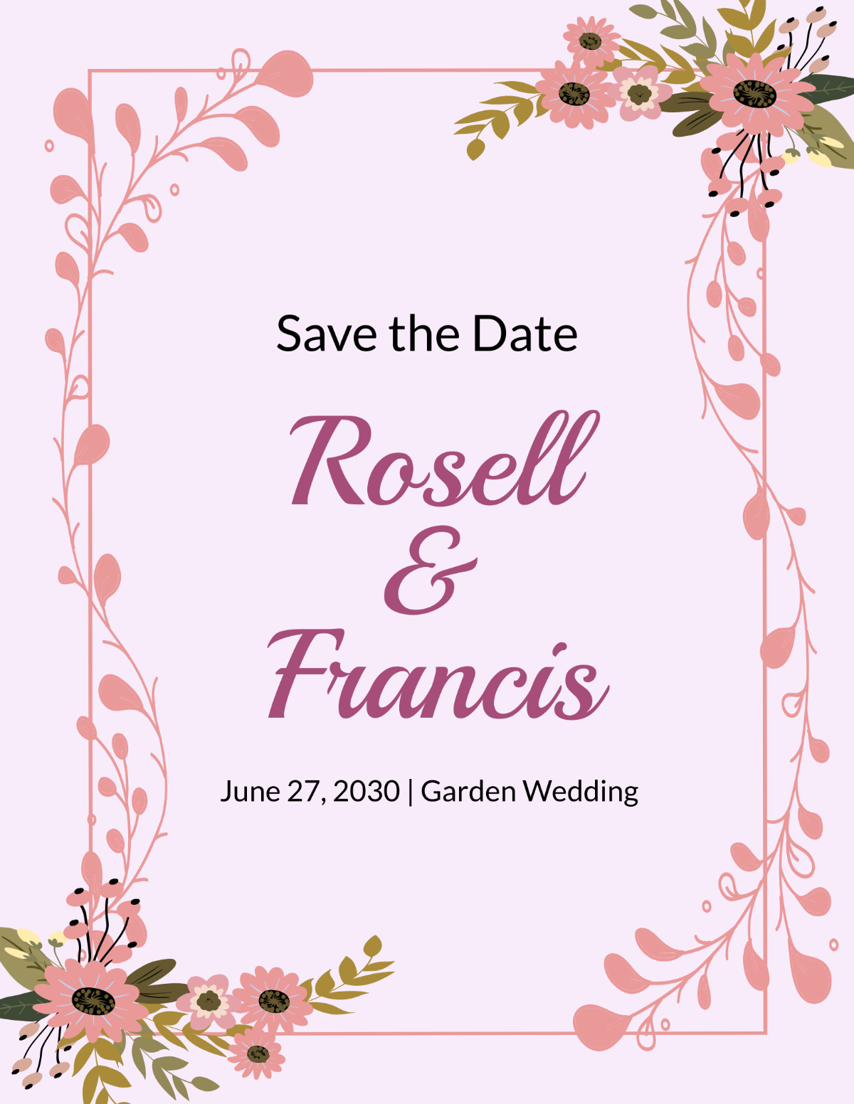 Floral Save The Date Flyer Template - Edit Online & Download