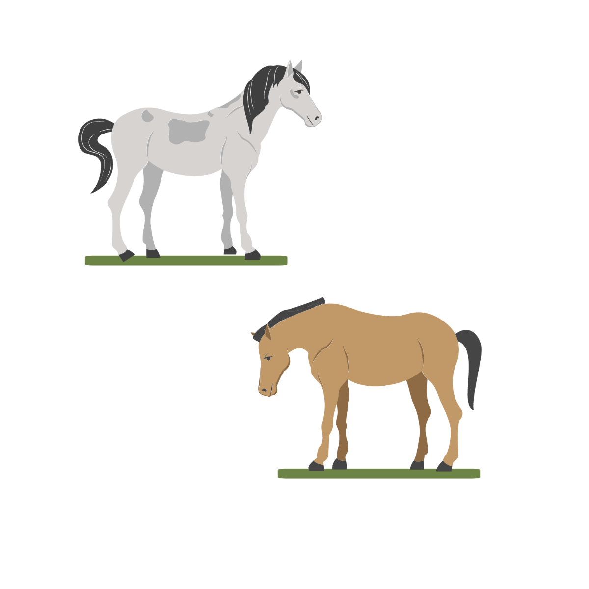 Free Flat Horse Vector Template
