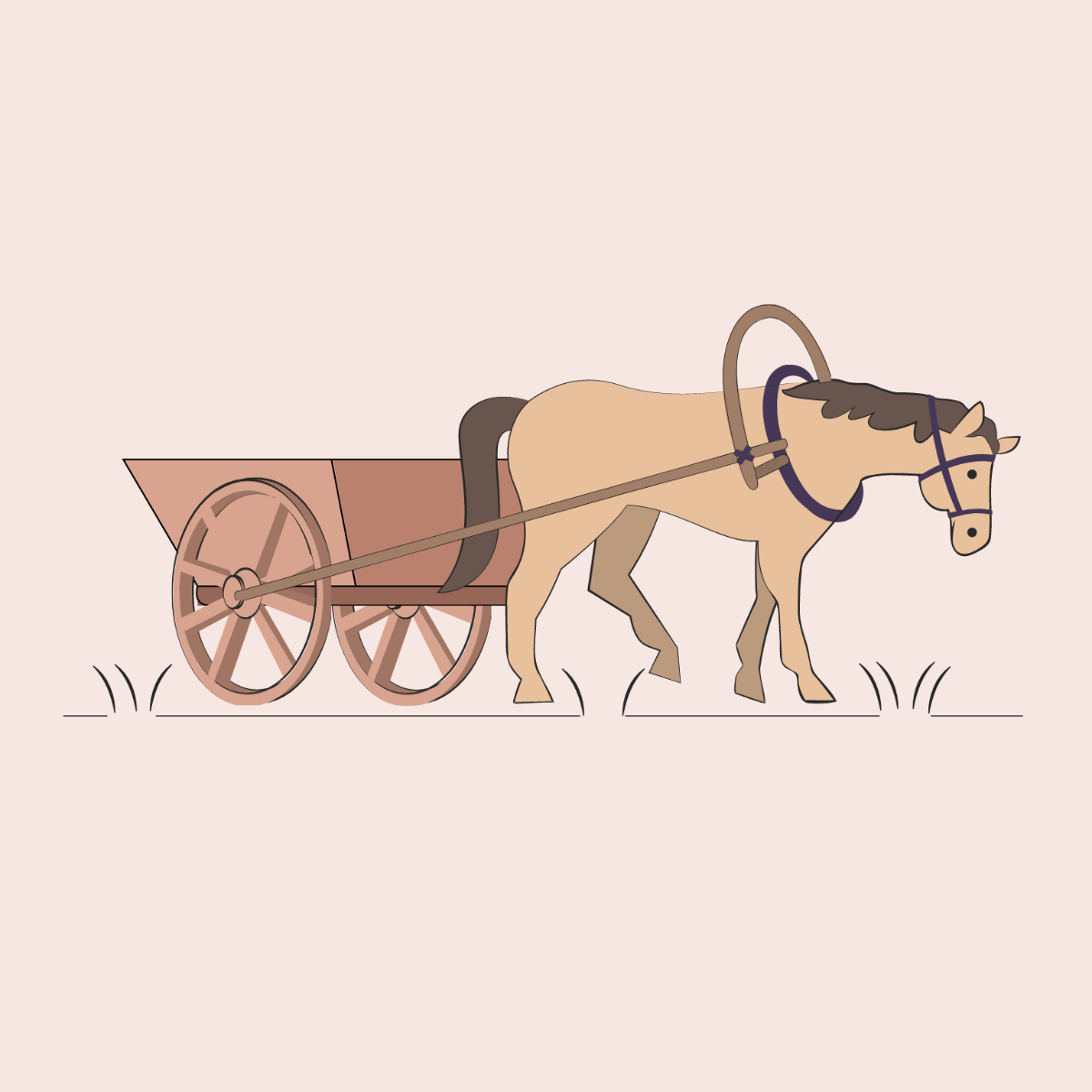 Horse Cart Vector