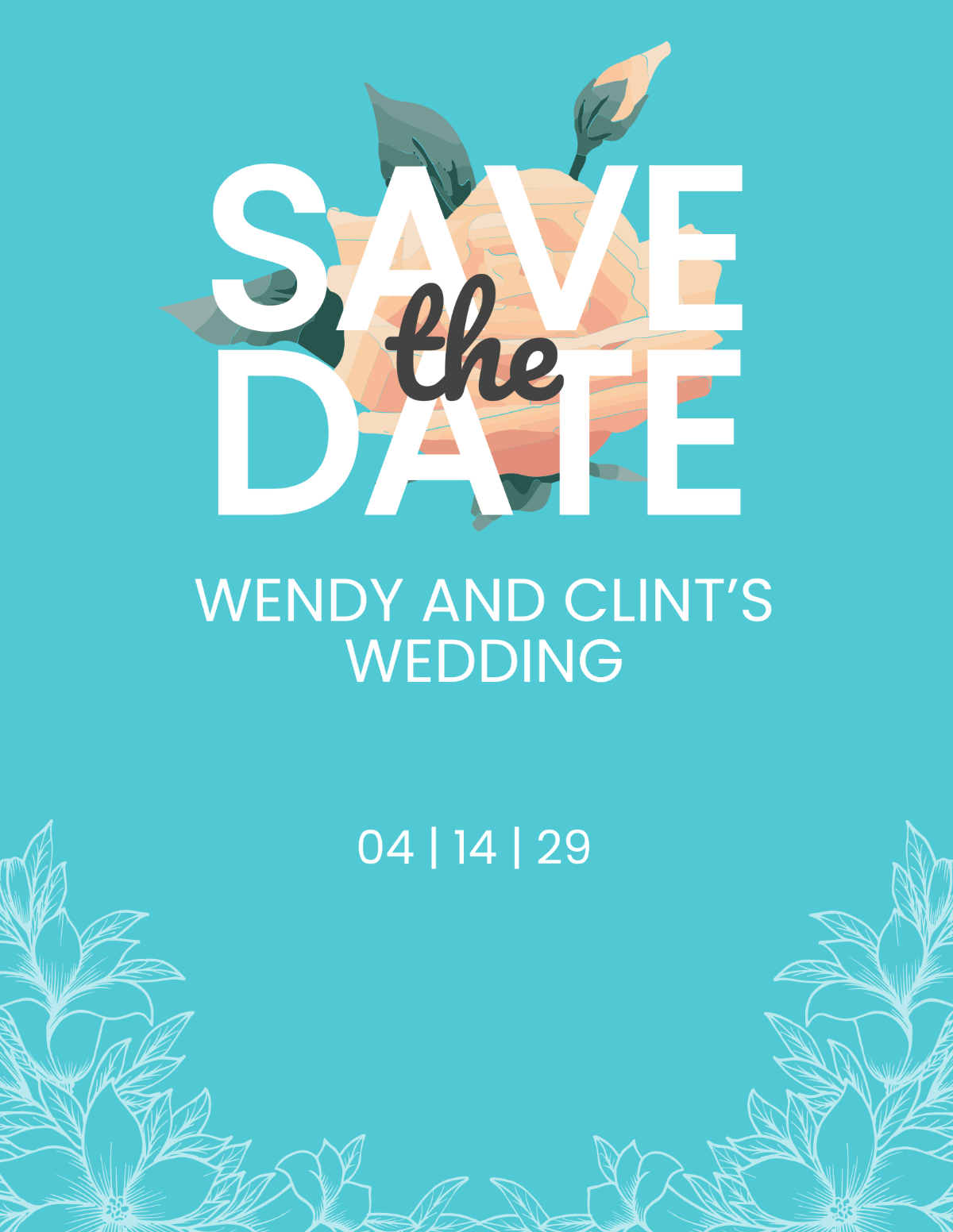 Wedding Save The Date Flyer Template