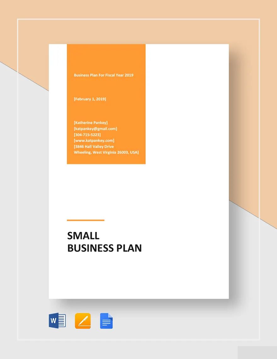 Small Business Plan Template in Word, Google Docs, Apple Pages