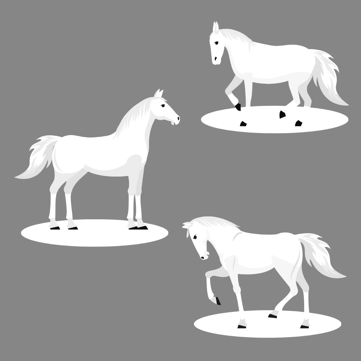 Free White Horse Vector Template