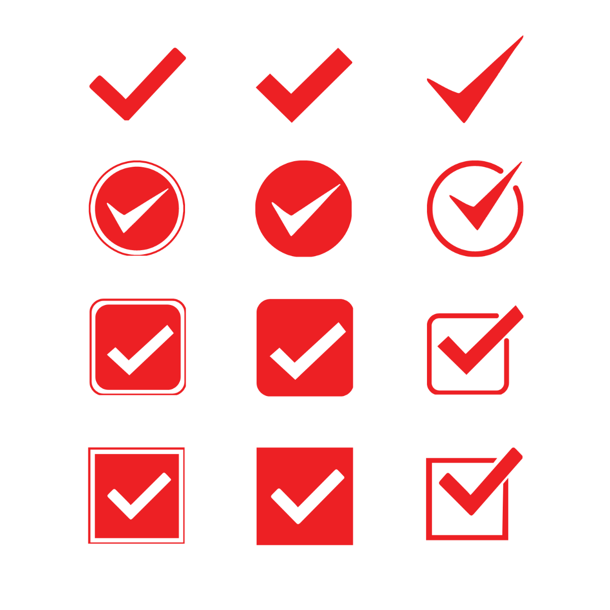 Red Checkmark Vector Template