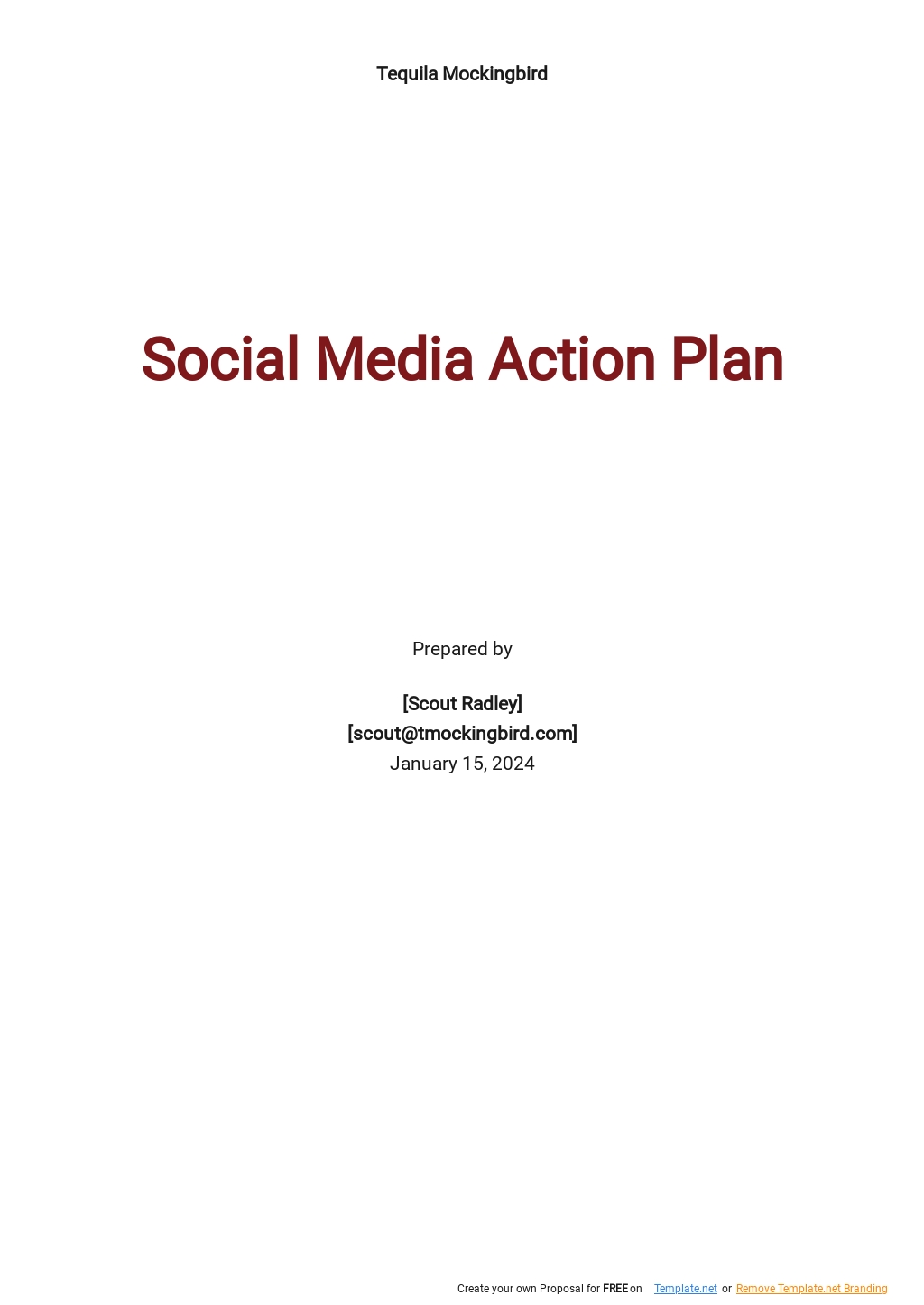 Social Media Action Plan Template