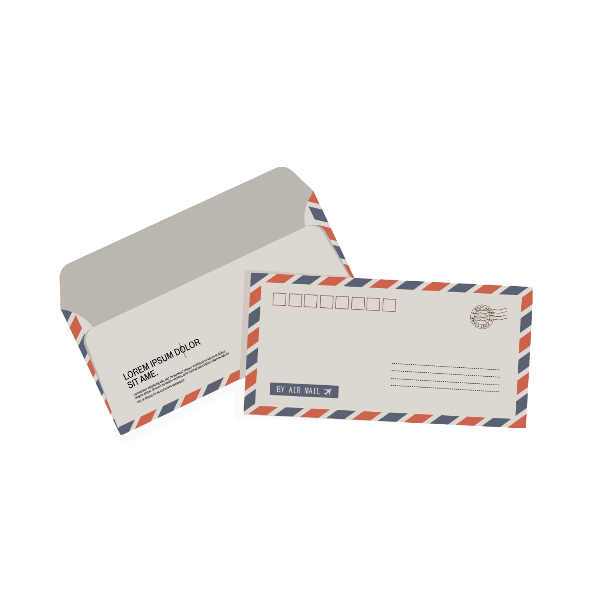 Free Postcard Envelope Vector Template