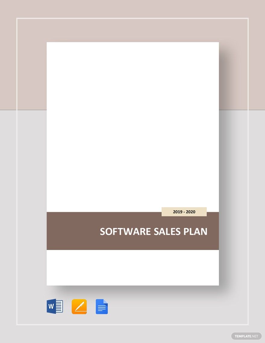 Software Sales Plan Template