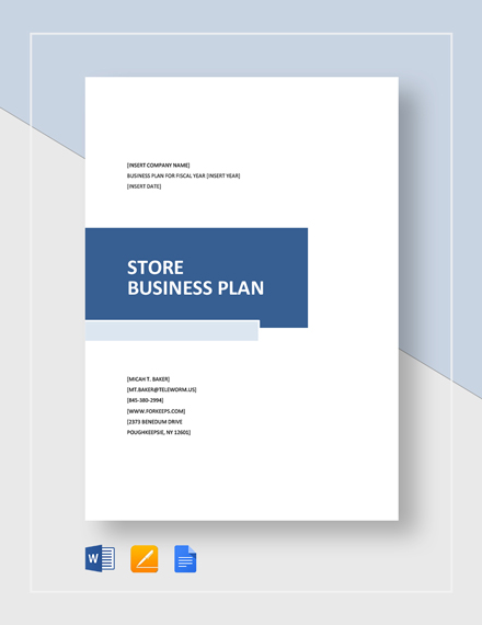 business plan store manager