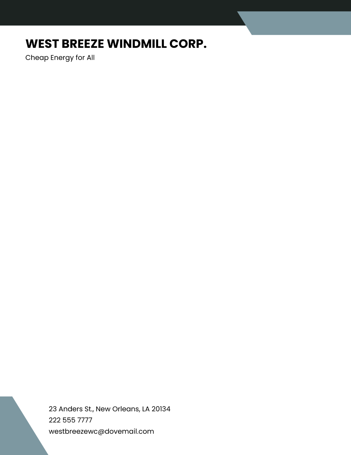 Windmill Energy Letterhead Template - Edit Online & Download