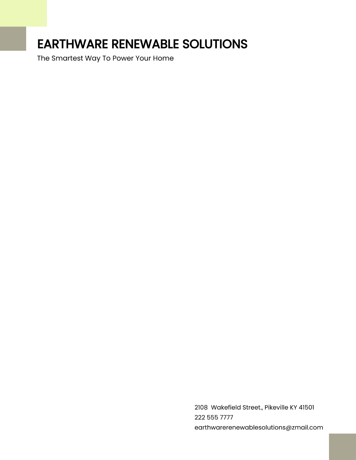 Renewable Energy Consulting Letterhead Template