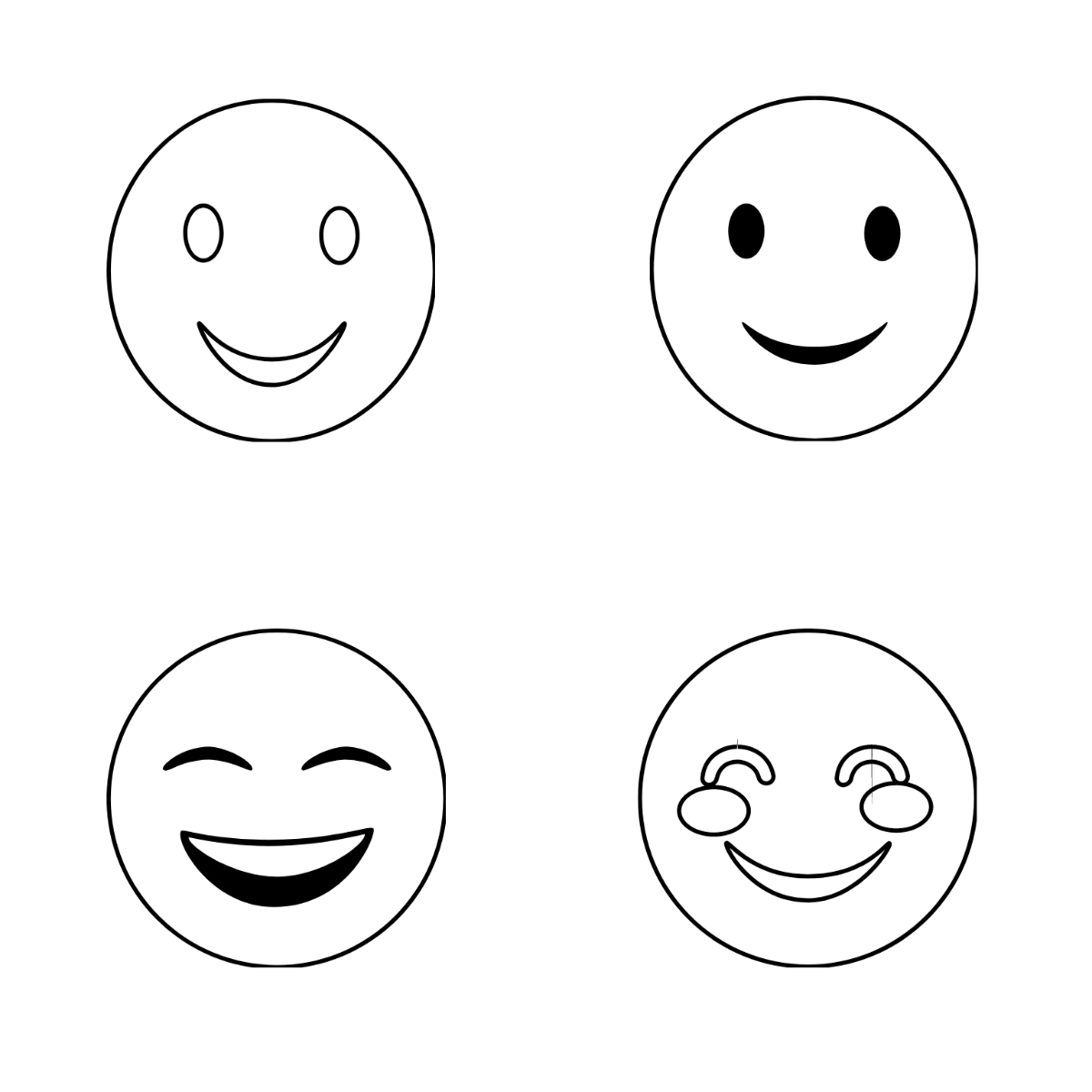 Smiley Outline Vector Template