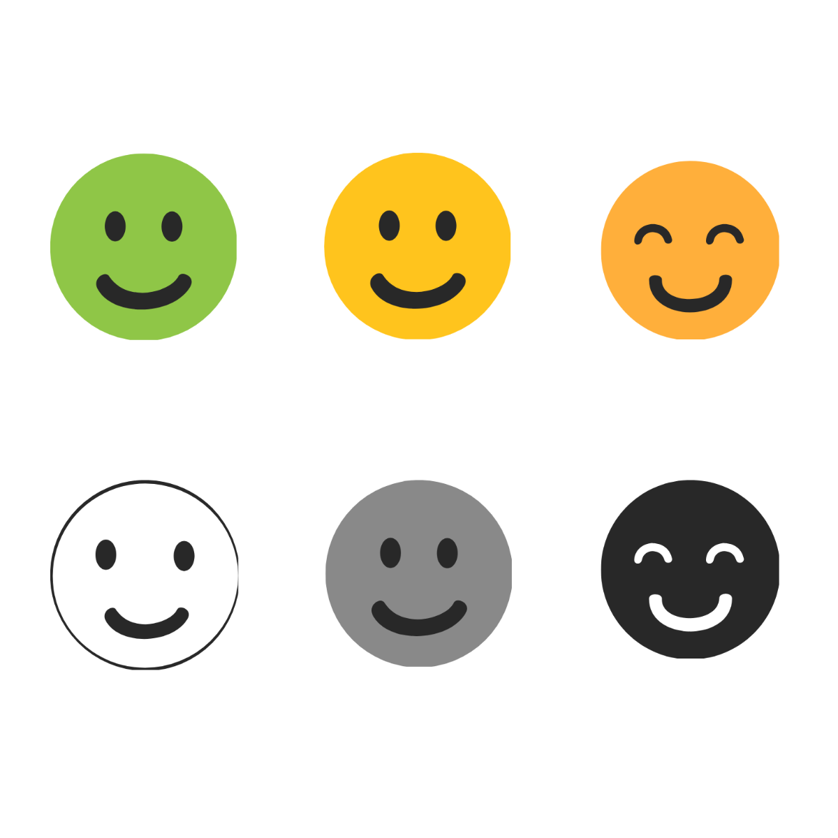 Free Flat Smiley Vector Template