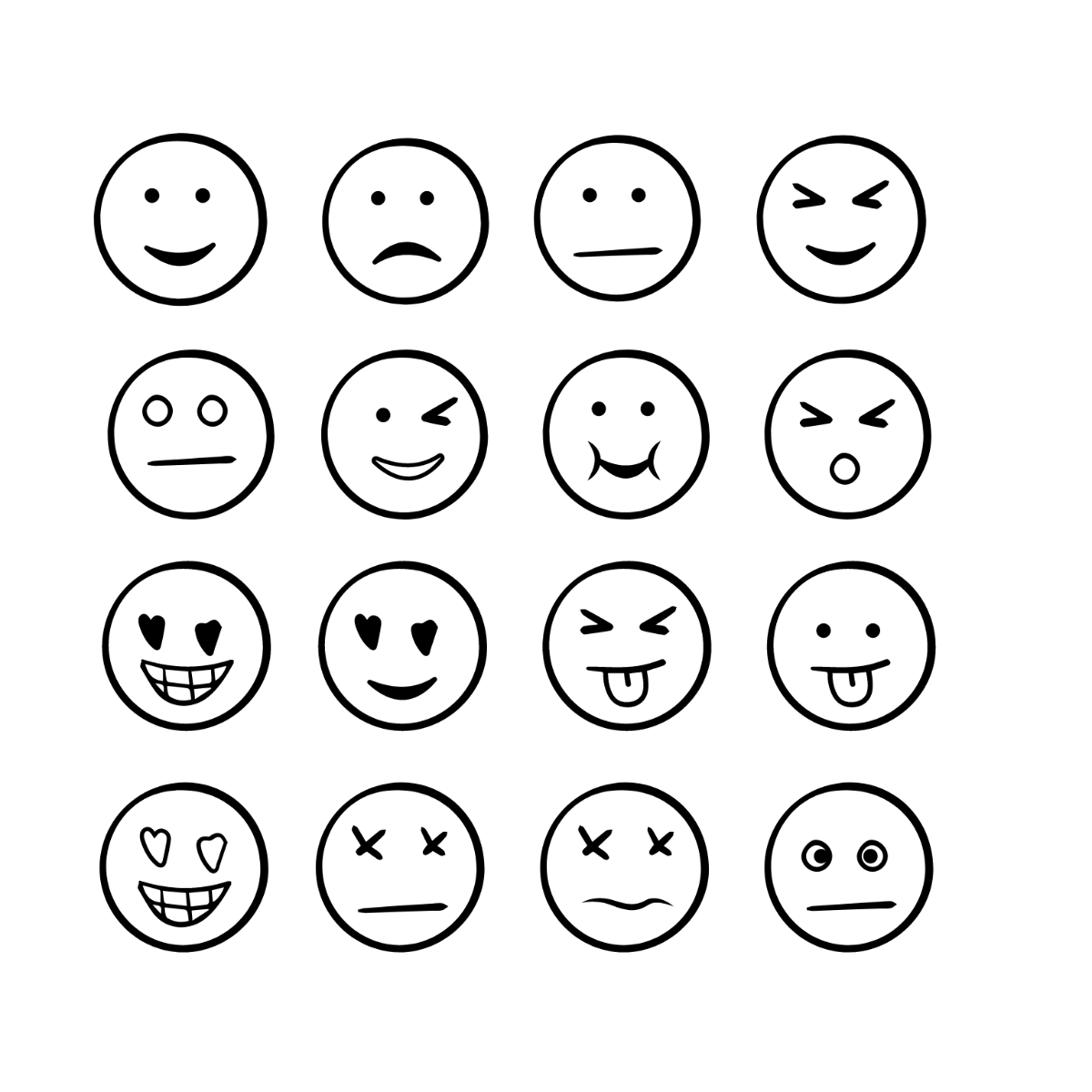 Doodle Smiley Vector Template