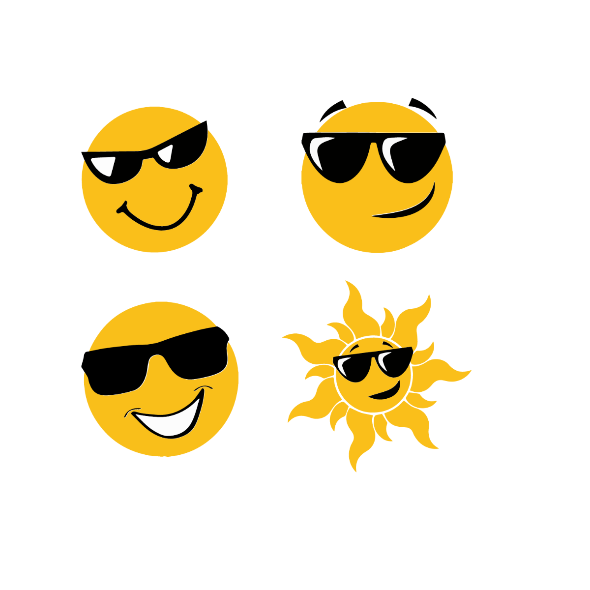 Smiley Face Sunglasses Vector Template