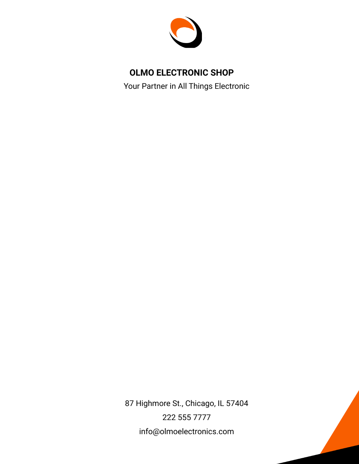 Electronic Shop Letterhead