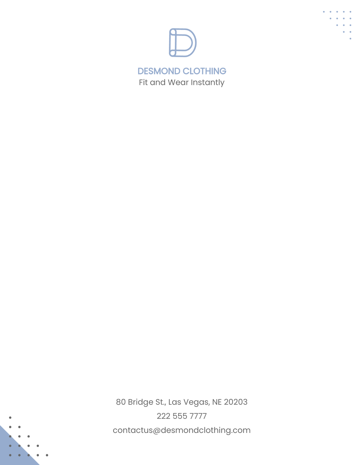 Clothing Store Letterhead Template