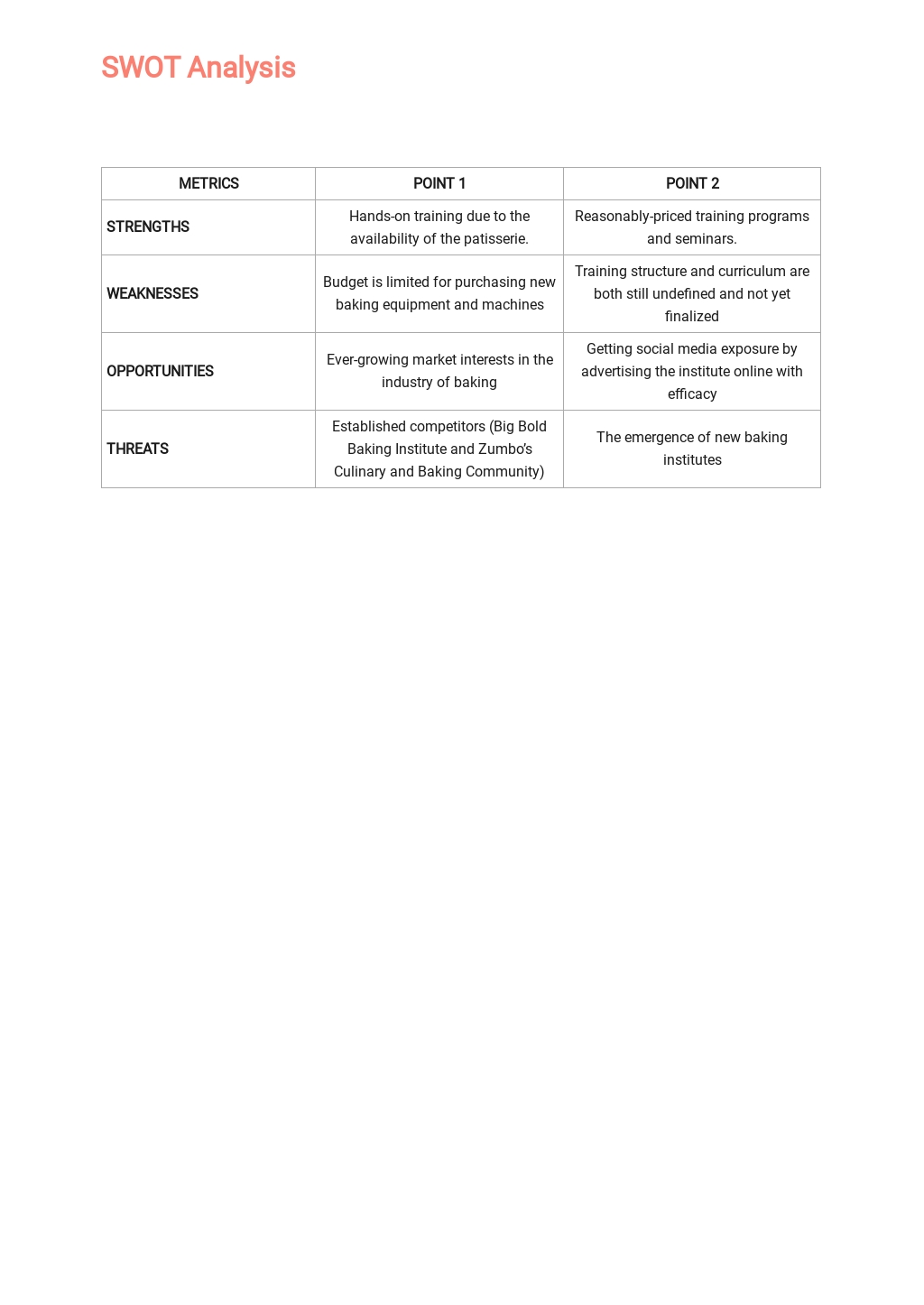 Training provider business plan template image
