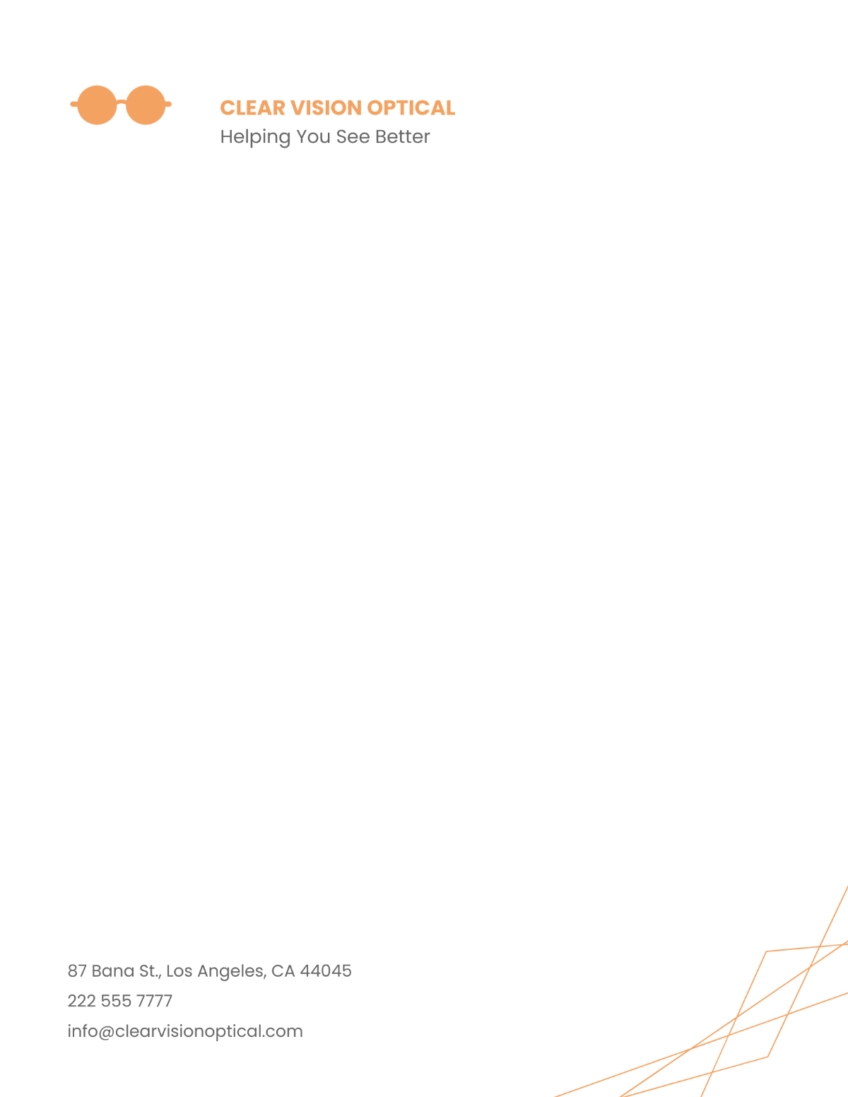 Sample Optical Store Letterhead Template - Edit Online & Download