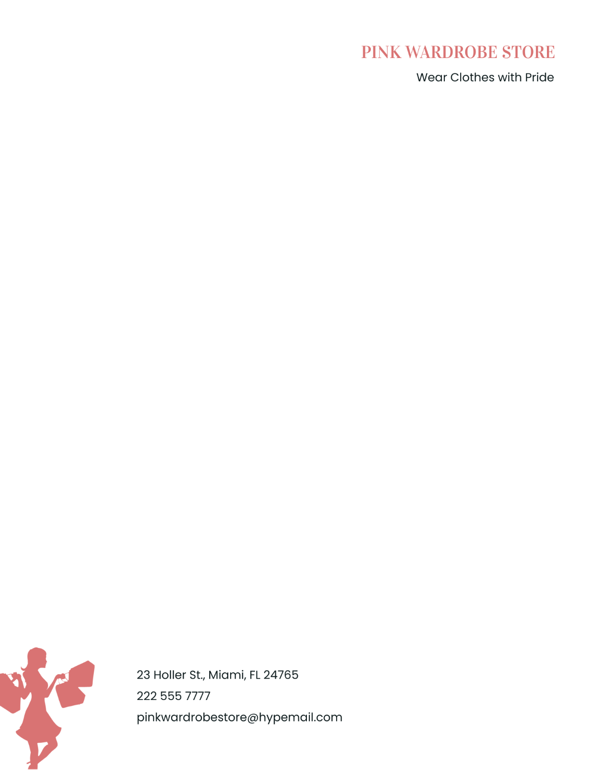 Women's Clothing Store Letterhead Template - Edit Online & Download