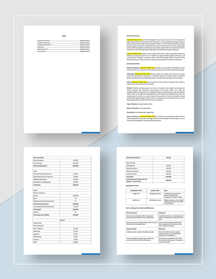  Vacation Rental Business Plan Template Google Docs Word Apple Pages 